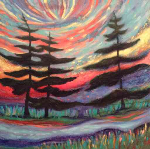 Pines at Sunset
